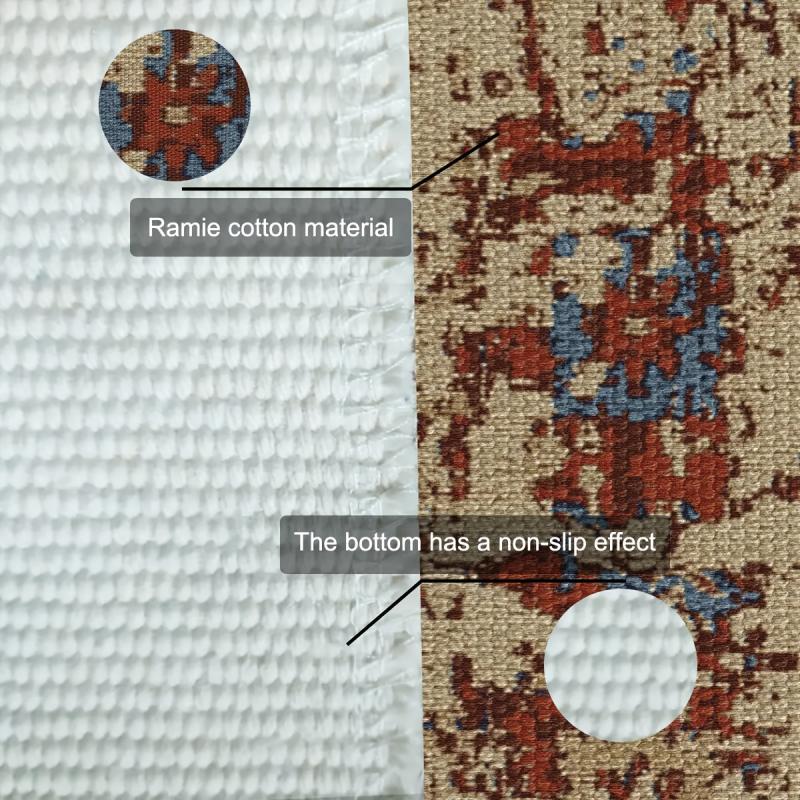 Red Woven Tassel Fabric Area Rug Ethnic Style Home Decor Rug
