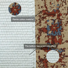 Red Woven Tassel Fabric Area Rug Ethnic Style Home Decor Rug