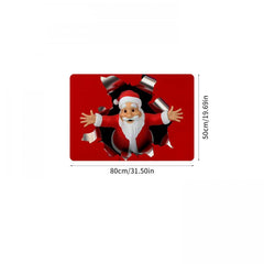 1pc Santa Claus 3D Print Funny Entrance Door Mats Non Slip Rubber Kitchen Carpet