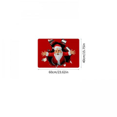 1pc Santa Claus 3D Print Funny Entrance Door Mats Non Slip Rubber Kitchen Carpet