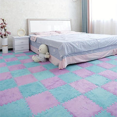 6pcs Plush Puzzle Foam Floor Mat Bay Window Mat Seat Mat Square