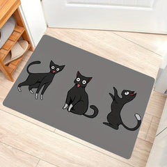 Cat Print Doormat Absorbent Bathroom Carpet Kitchen Mat Bath Mat