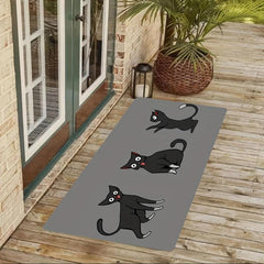 Cat Print Doormat Absorbent Bathroom Carpet Kitchen Mat Bath Mat