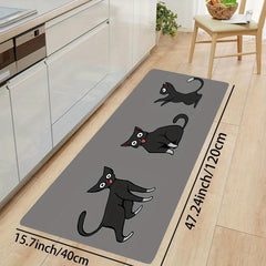Cat Print Doormat Absorbent Bathroom Carpet Kitchen Mat Bath Mat