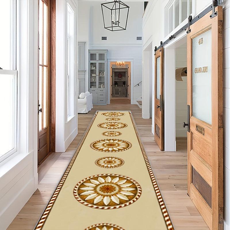 Artistic Moroccan Hallway Rug Soft Non Slip Washable Staircase Rug