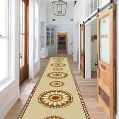 Artistic Moroccan Hallway Rug Soft Non Slip Washable Staircase Rug
