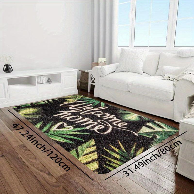 Green Leaves Welcome Home Bathroom Rug Kitchen Floor Mat