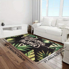 Green Leaves Welcome Home Bathroom Rug Kitchen Floor Mat