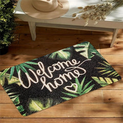 Green Leaves Welcome Home Bathroom Rug Kitchen Floor Mat