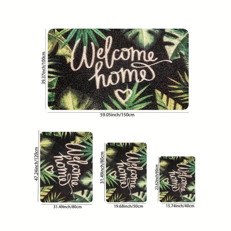 Green Leaves Welcome Home Bathroom Rug Kitchen Floor Mat
