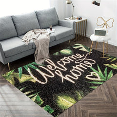 Green Leaves Welcome Home Bathroom Rug Kitchen Floor Mat