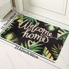 Green Leaves Welcome Home Bathroom Rug Kitchen Floor Mat