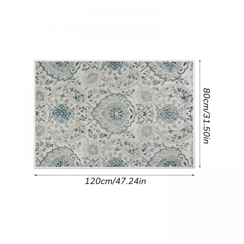 Vintage Boho Area Rug Stain Resistant Floral Living Room Bedroom Mat