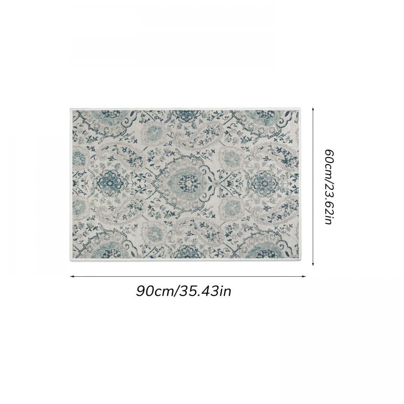 Vintage Boho Area Rug Stain Resistant Floral Living Room Bedroom Mat