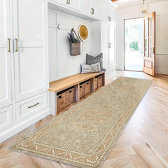 Soft Non Slip 96x304 Laundry Room Rug Oriental Hallway Runner Kitchen Mat