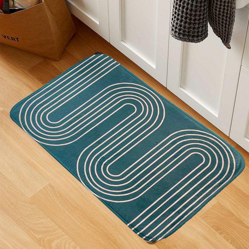 Striped Pattern Bathroom Mat Non slip Bath Rug