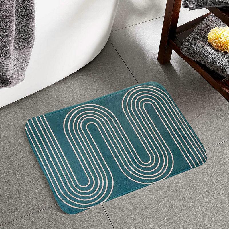 Striped Pattern Bathroom Mat Non slip Bath Rug