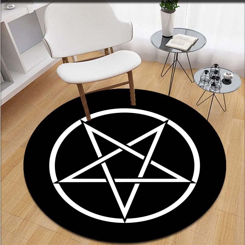 Pentacle Witch Modern Pagan Witchcraft Area Rug Non Slip Floor Mat Entrance Rug