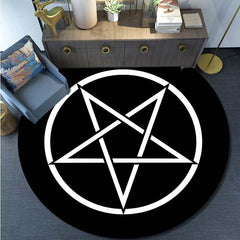 Pentacle Witch Modern Pagan Witchcraft Area Rug Non Slip Floor Mat Entrance Rug