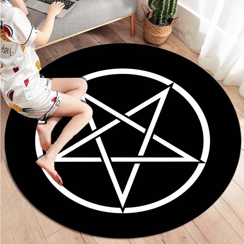 Pentacle Witch Modern Pagan Witchcraft Area Rug Non Slip Floor Mat Entrance Rug