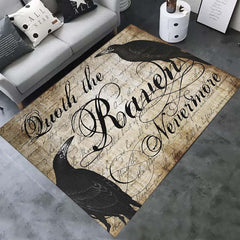Vintage Halloween Boho Area Rug Stain Resistant Floral Floor