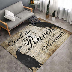 Vintage Halloween Boho Area Rug Stain Resistant Floral Floor