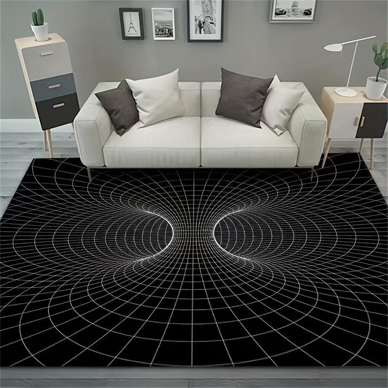 Colorful Butterfly Print Area Rug for Living Room 3D Trap Floor Carpet Mat
