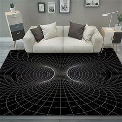 Colorful Butterfly Print Area Rug for Living Room 3D Trap Floor Carpet Mat