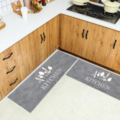 Anti Fatigue Kitchen Rug Set Soft Cushioned Waterproof Non Slip Absorbent