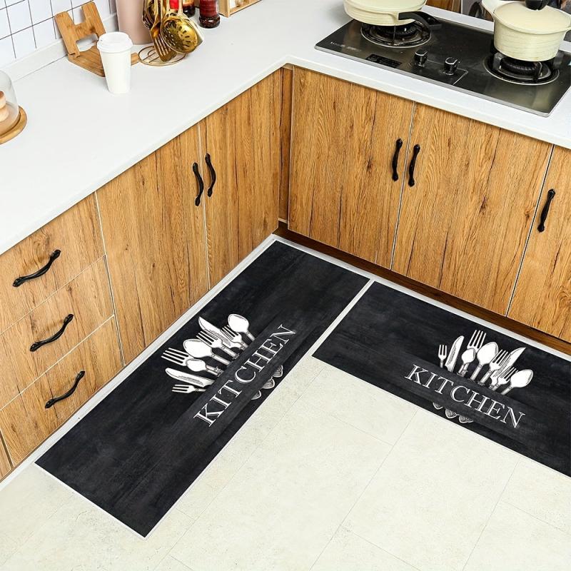 Anti Fatigue Kitchen Rug Set Soft Cushioned Waterproof Non Slip Absorbent