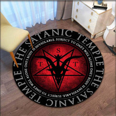 Satan Pattern Round Area Rug for Living Room Bedroom