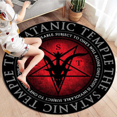 Satan Pattern Round Area Rug for Living Room Bedroom