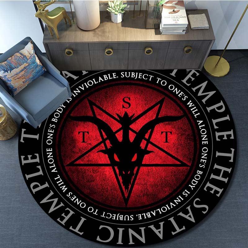 Satan Pattern Round Area Rug for Living Room Bedroom