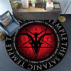 Satan Pattern Round Area Rug for Living Room Bedroom