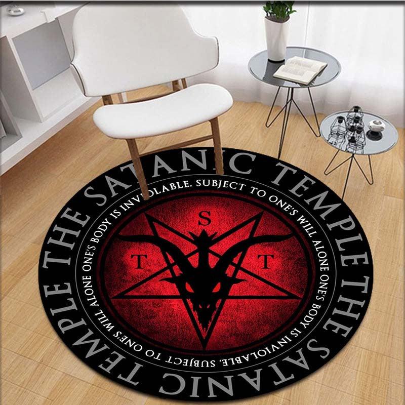 Satan Pattern Round Area Rug for Living Room Bedroom
