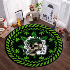 Gothic Round Skull Area Rug for Living Room Bedroom Kitchen Bathroom