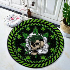 Gothic Round Skull Area Rug for Living Room Bedroom Kitchen Bathroom