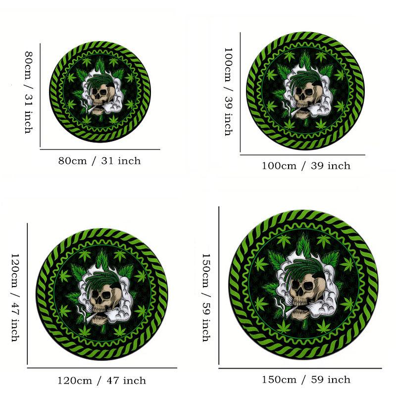 Gothic Round Skull Area Rug for Living Room Bedroom Kitchen Bathroom