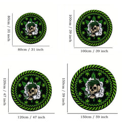 Gothic Round Skull Area Rug for Living Room Bedroom Kitchen Bathroom