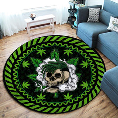 Gothic Round Skull Area Rug for Living Room Bedroom Kitchen Bathroom