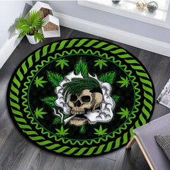Gothic Round Skull Area Rug for Living Room Bedroom Kitchen Bathroom