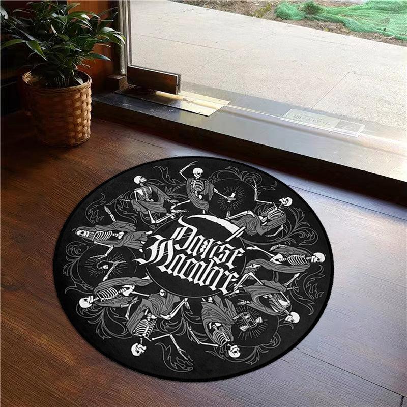Gothic Skull Area Rug Soft Non-slip Washable Halloween Decor Carpet