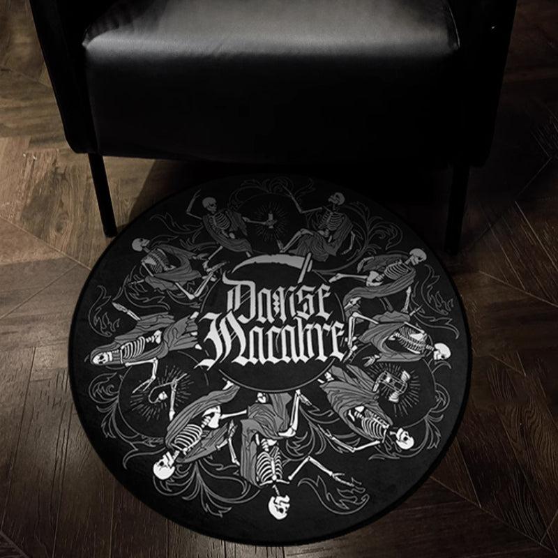 Gothic Skull Area Rug Soft Non-slip Washable Halloween Decor Carpet
