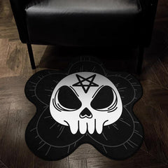 Gothic Skull Area Rug Soft Non-slip Washable Halloween Decor Carpet