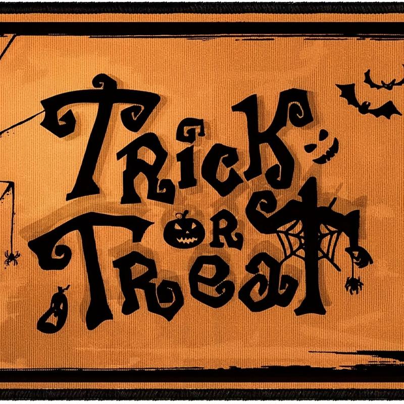 Halloween Door Mat Outdoor Trick Or Treat Doormat Rubber Non Slip Backing Funny