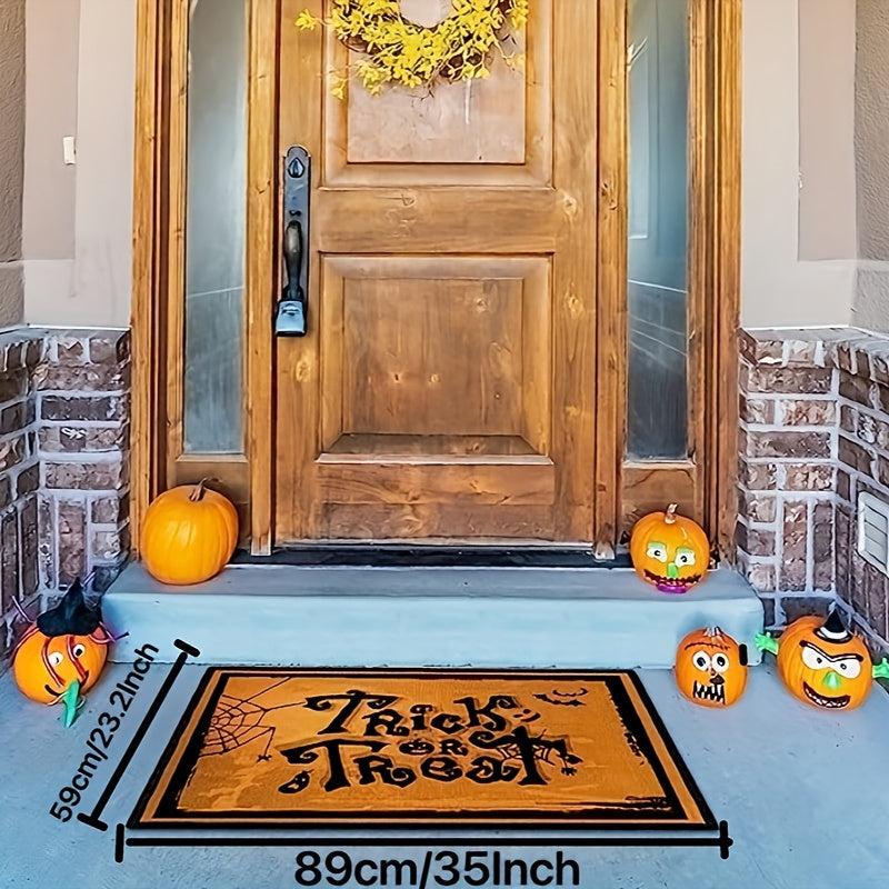 Halloween Door Mat Outdoor Trick Or Treat Doormat Rubber Non Slip Backing Funny