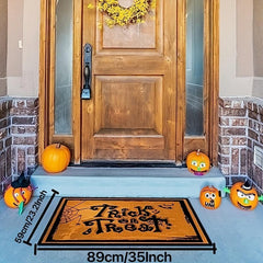 Halloween Door Mat Outdoor Trick Or Treat Doormat Rubber Non Slip Backing Funny