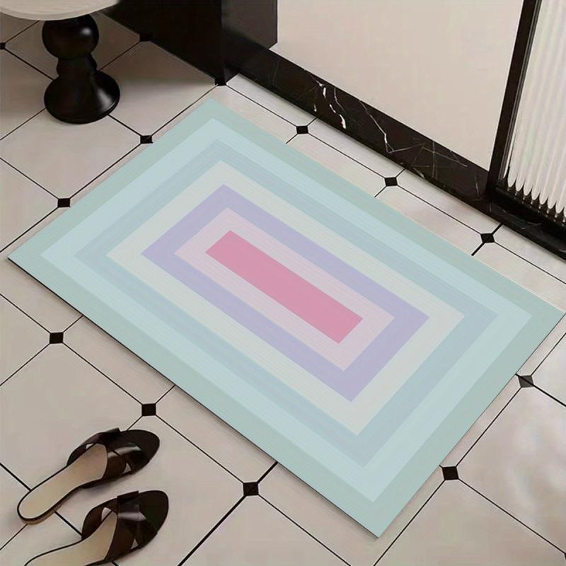 Soft Multicolored Bath Rug Non Slip Quick Dry Absorbent Diatom Mud Material