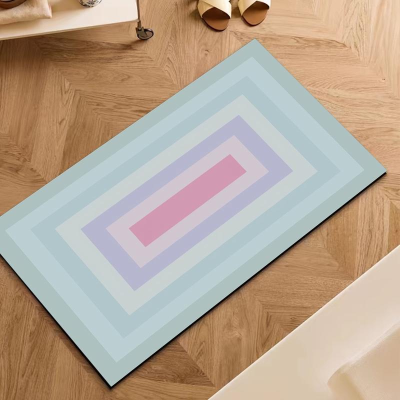 Soft Multicolored Bath Rug Non Slip Quick Dry Absorbent Diatom Mud Material