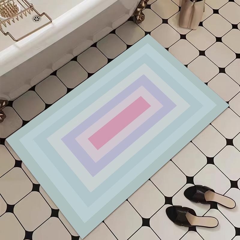 Soft Multicolored Bath Rug Non Slip Quick Dry Absorbent Diatom Mud Material